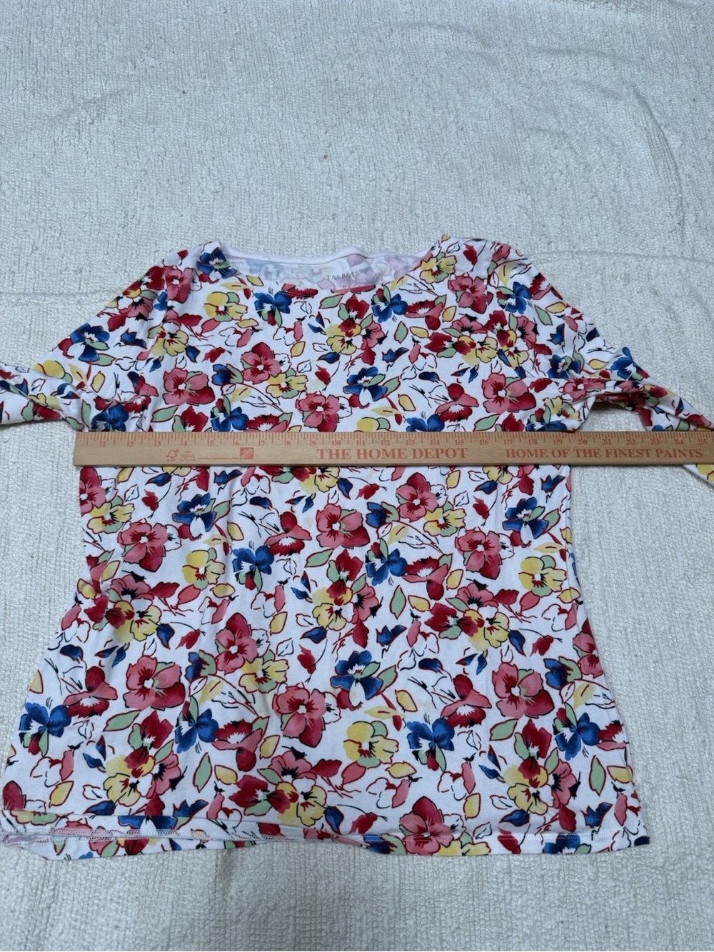 Talbots Cotton Floral Boatneck Shirt Size XL - Picture 4 of 6